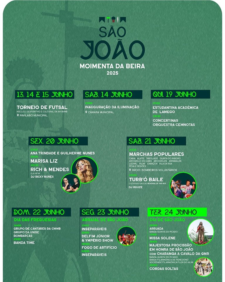 Cartaz Festas de São João 2025 - Moimenta da Beira