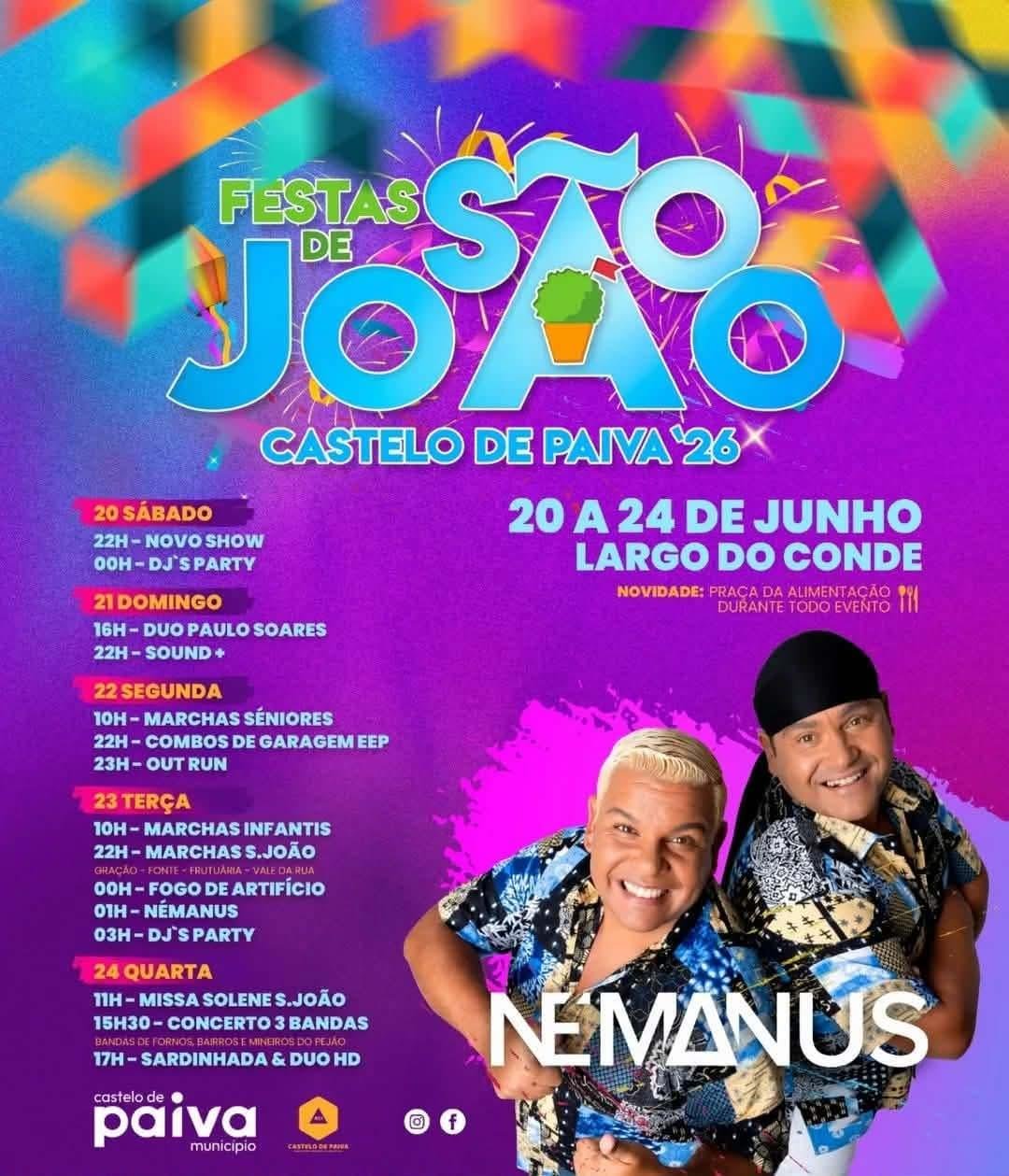Cartaz Festas de São João 2026 - Castelo de Paiva