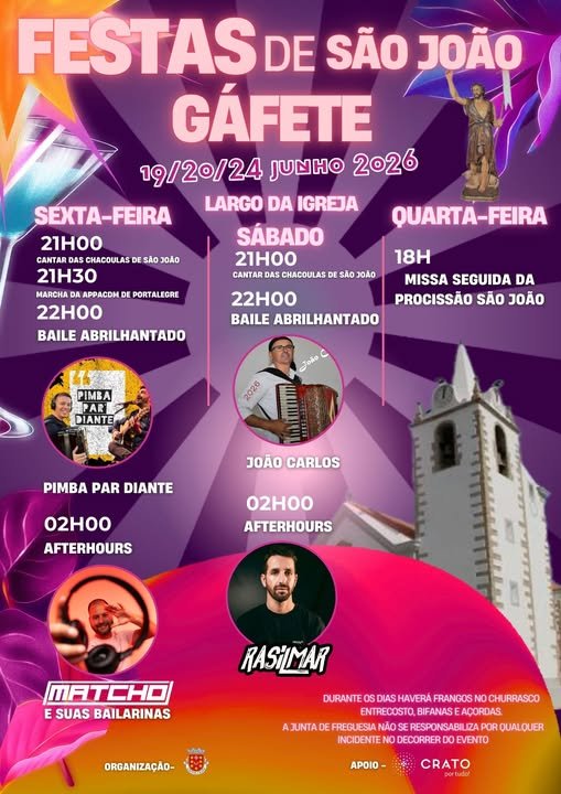 Cartaz Festas de São João 2026 - Gáfete