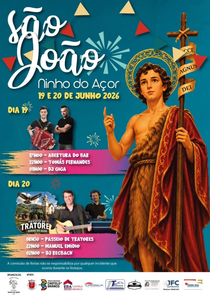 Cartaz Festas de São João 2026 - Ninho do Açor