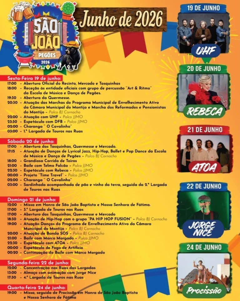 Cartaz Festas de São João 2026 - Pegões