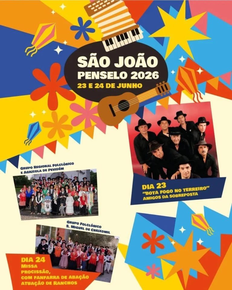 Cartaz Festas de São João 2026 - Penselo