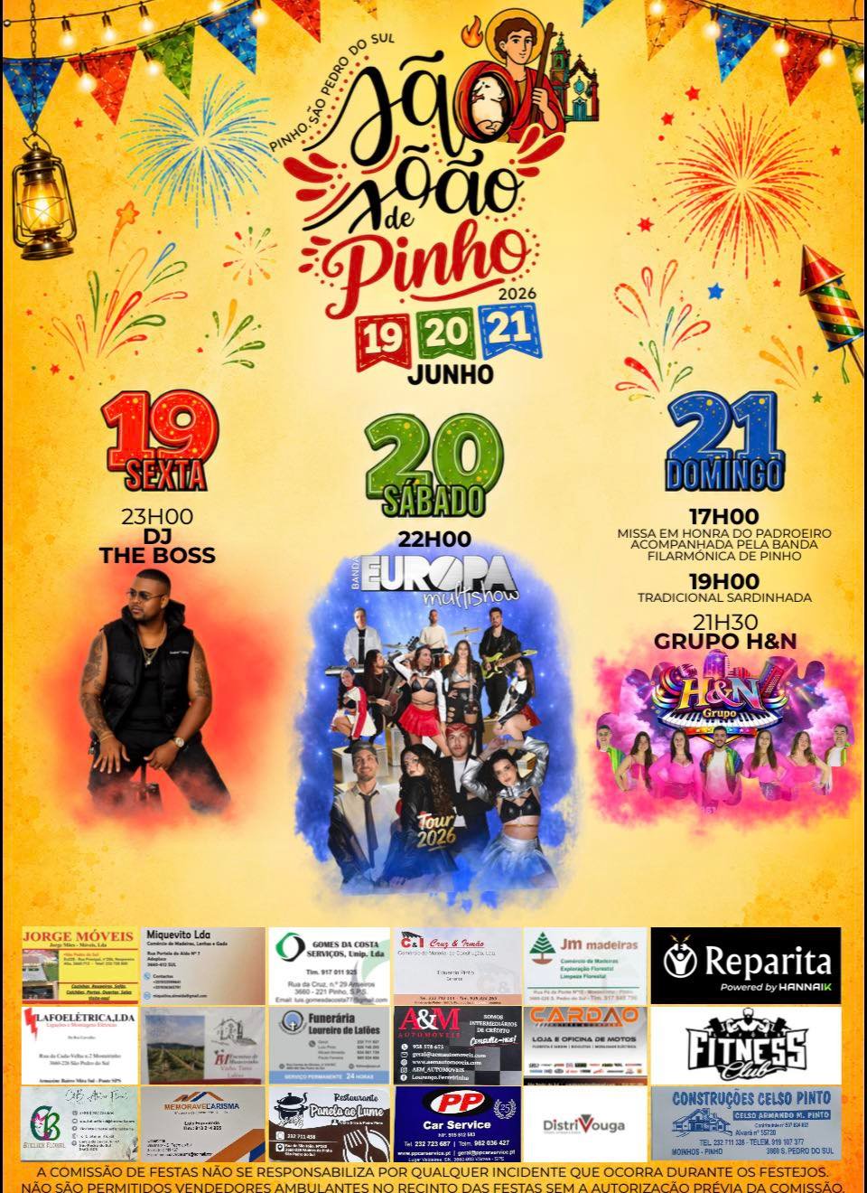 Cartaz Festas de São João 2026 - Pinho