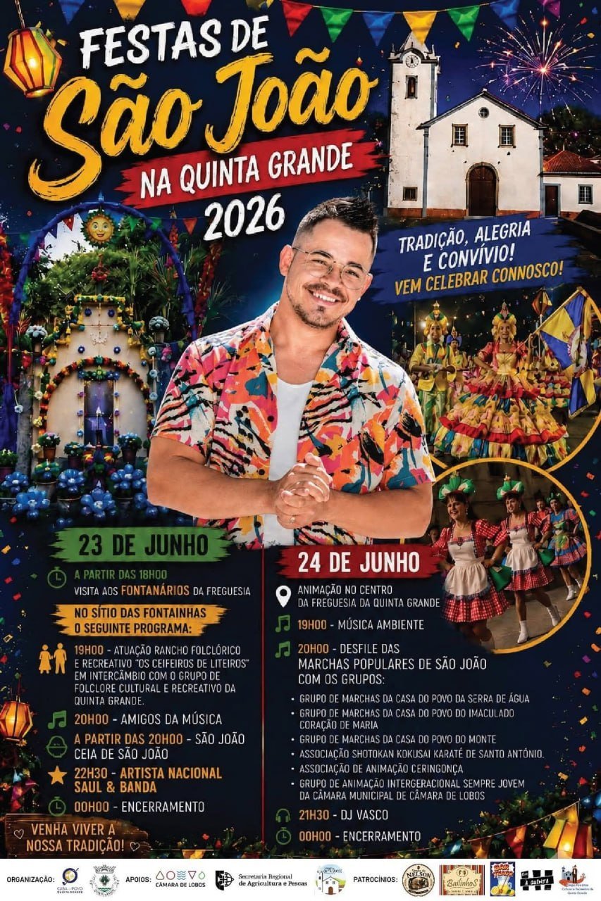 Cartaz Festas de São João 2026 - Quinta Grande