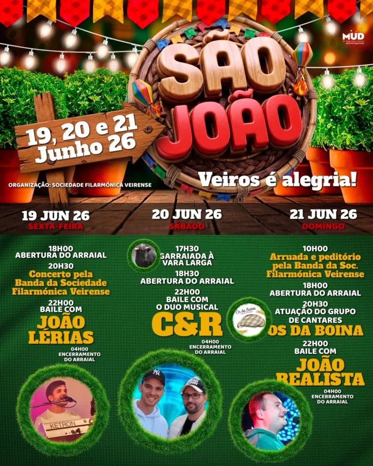 Cartaz Festas de São João 2026 - Veiros