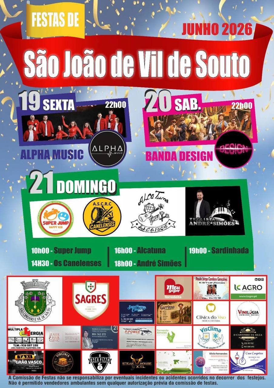Cartaz Festas de São João de Vil de Souto 2026 - Vil de Souto