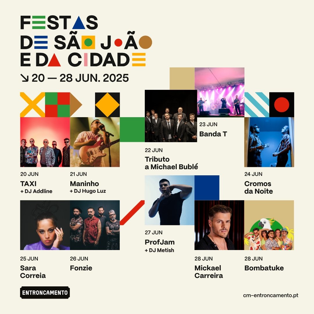 Cartaz Festas de São João e da Cidade 2025 - Entroncamento