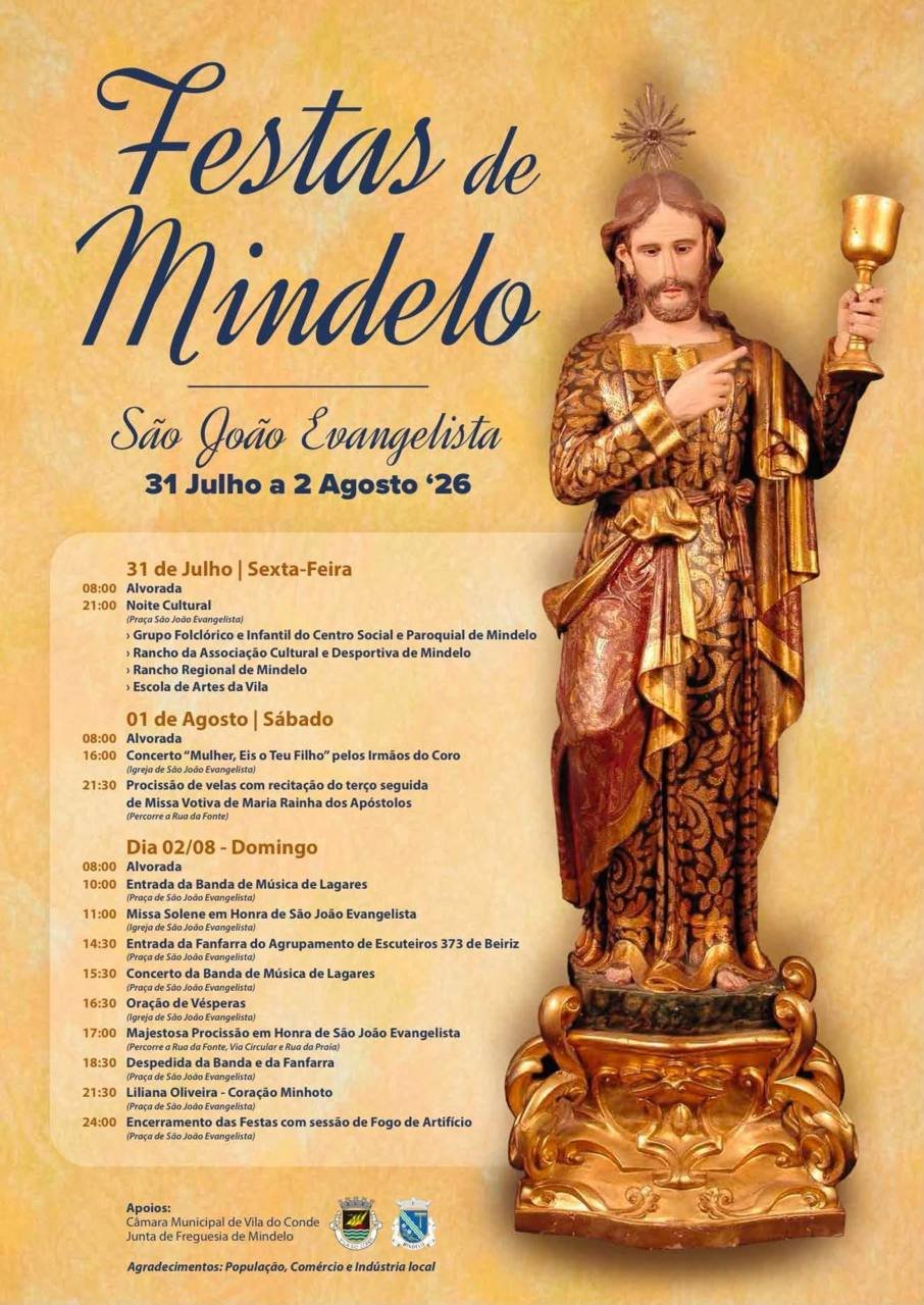 Cartaz Festas de São João Evangelista 2026 - Mindelo