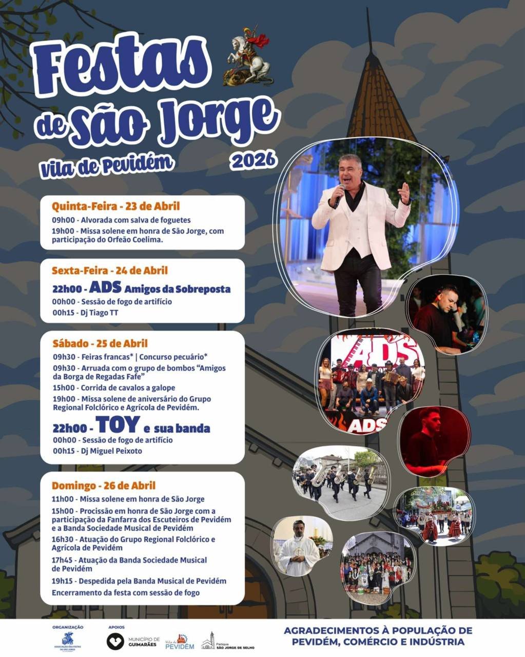 Cartaz Festas de São Jorge 2026 - Pevidém
