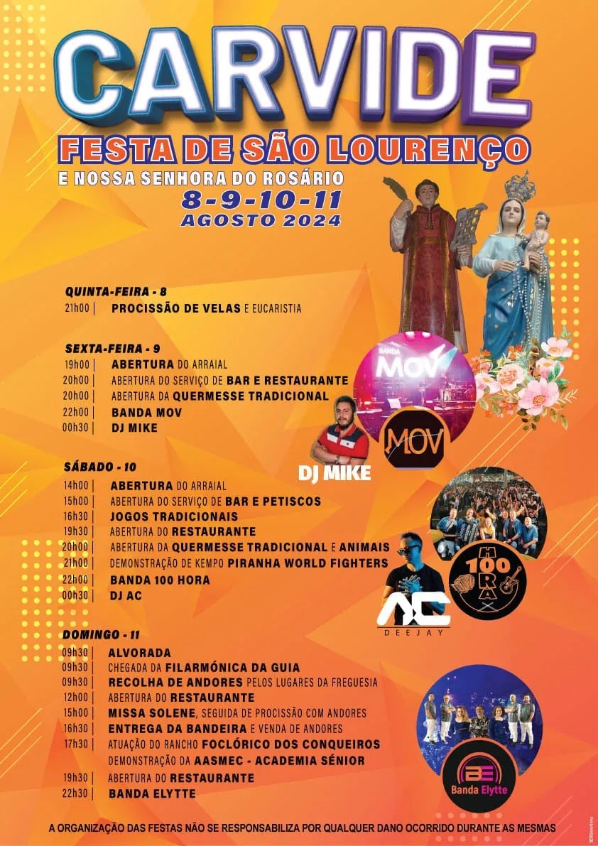 Cartaz Festas de São Lourenço 2024 - Carvide
