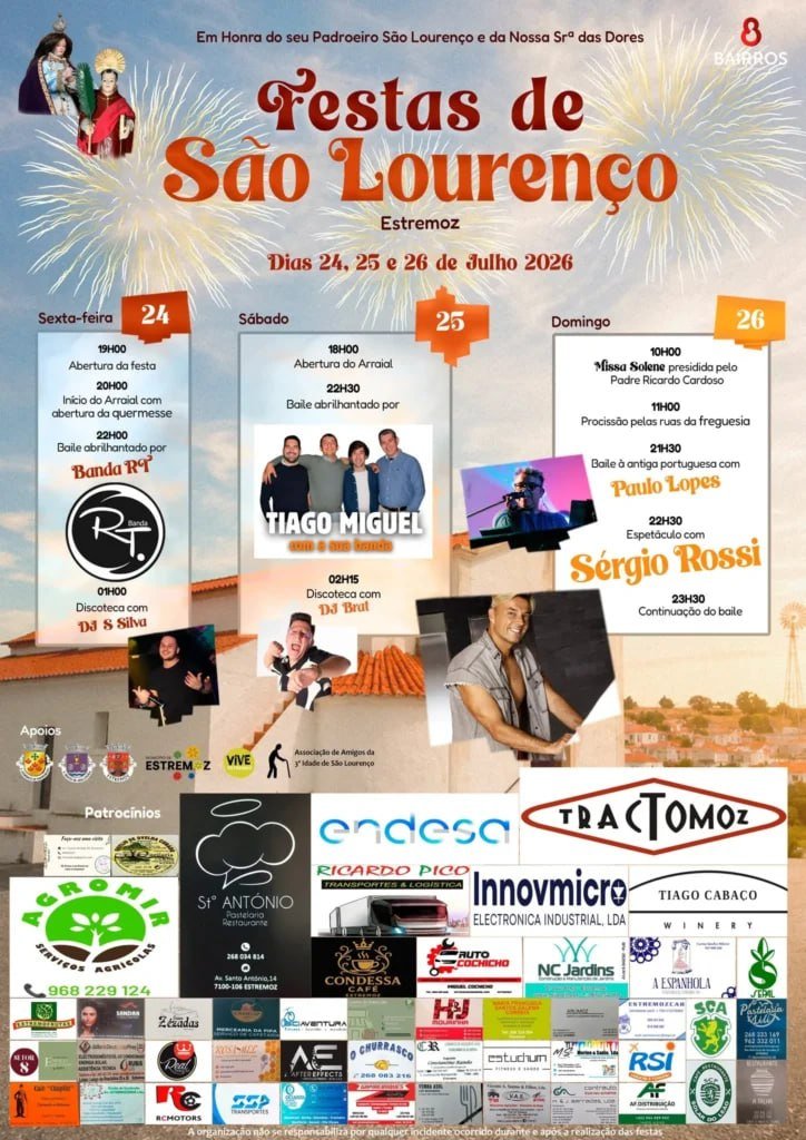 Cartaz Festas de São Lourenço 2026 - Estremoz