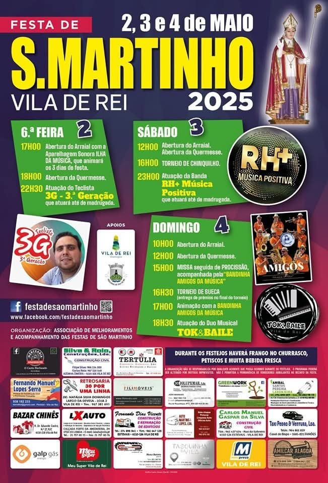 Cartaz Festas de São Martinho 2025 - Vila de Rei