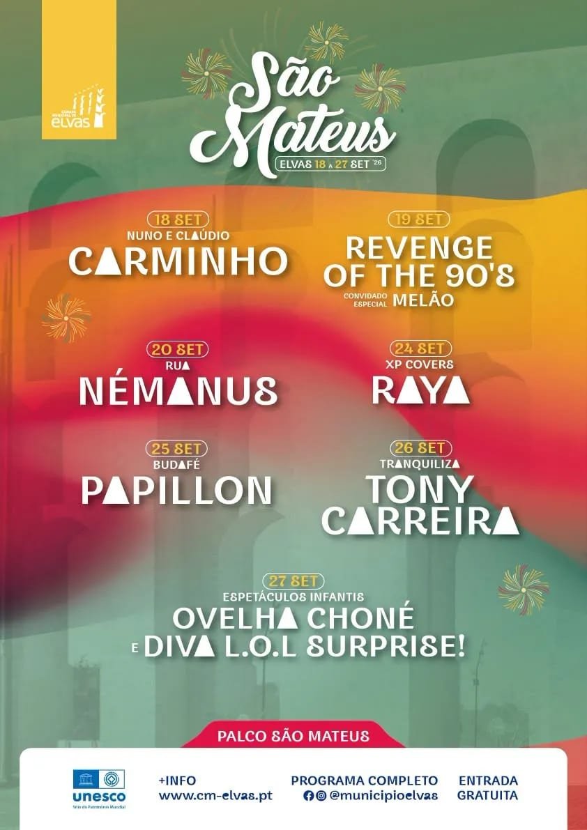 Cartaz Festas de São Mateus 2026 - Elvas