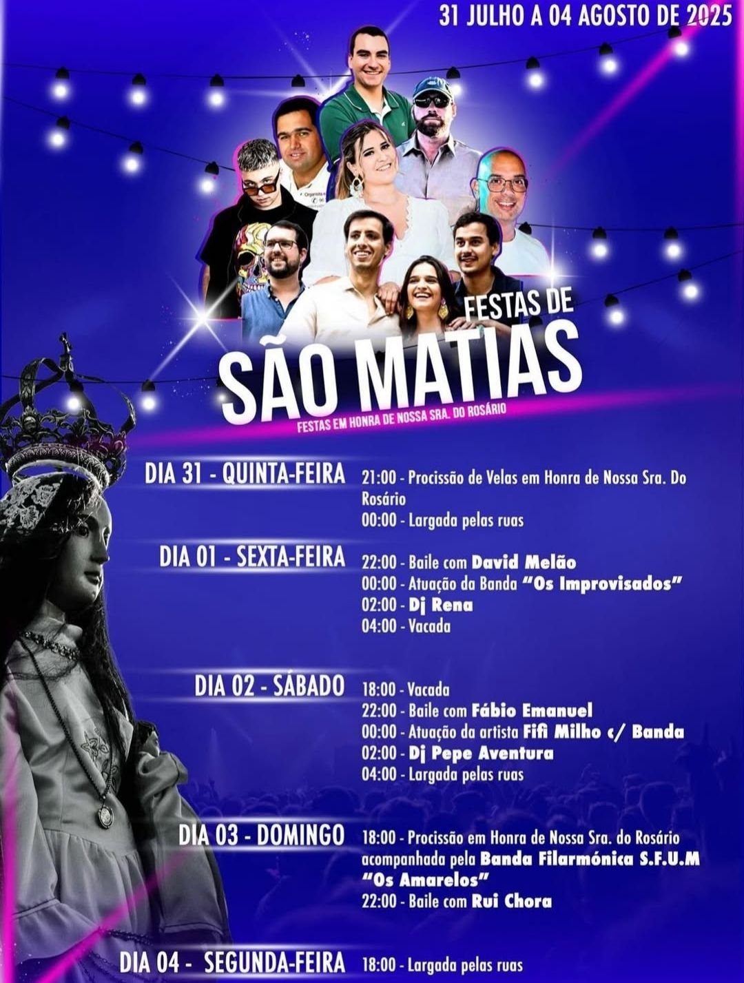 Cartaz Festas de São Matias 2025 - Beja