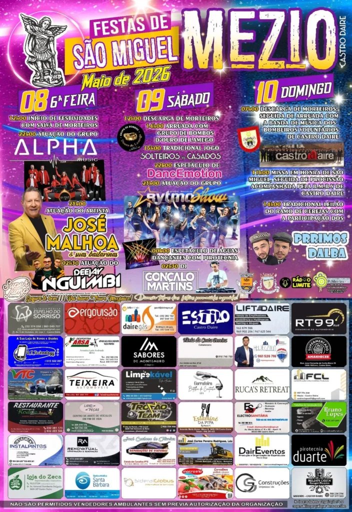 Cartaz Festas de São Miguel 2026 - Mezio
