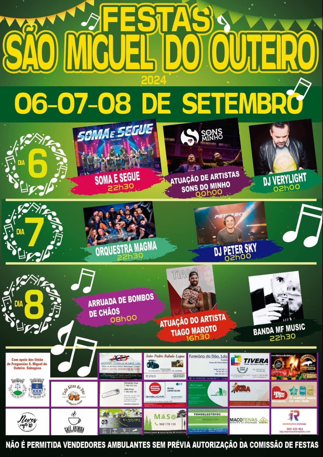 Cartaz Festas de São Miguel do Outeiro 2024 - Tondela