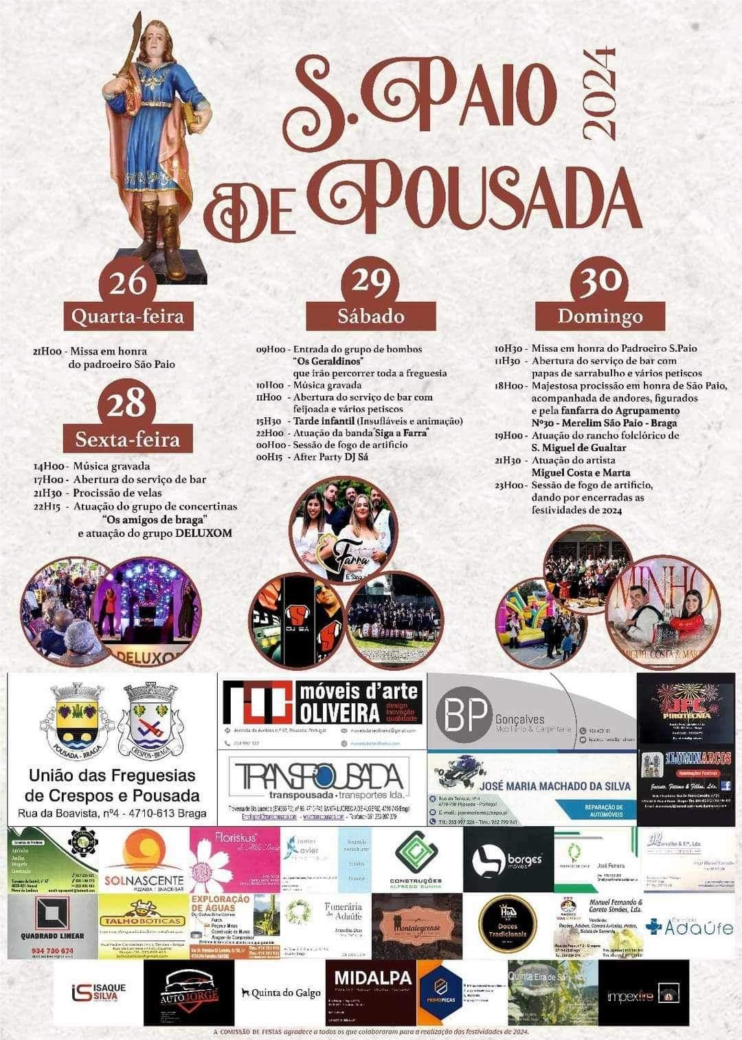 Cartaz Festas de São Paio 2024 - Pousada