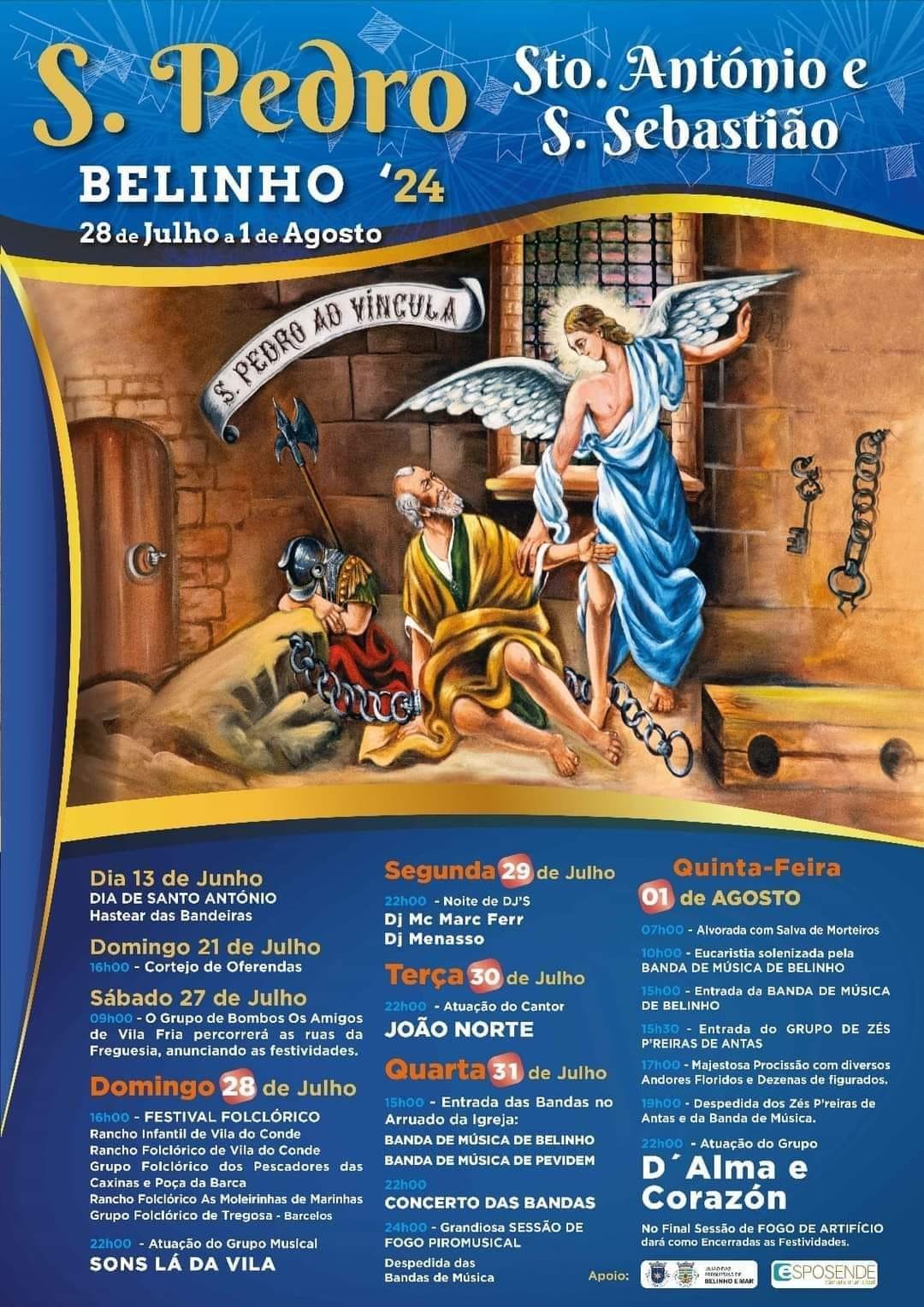 Cartaz Festas de São Pedro 2024 - Belinho