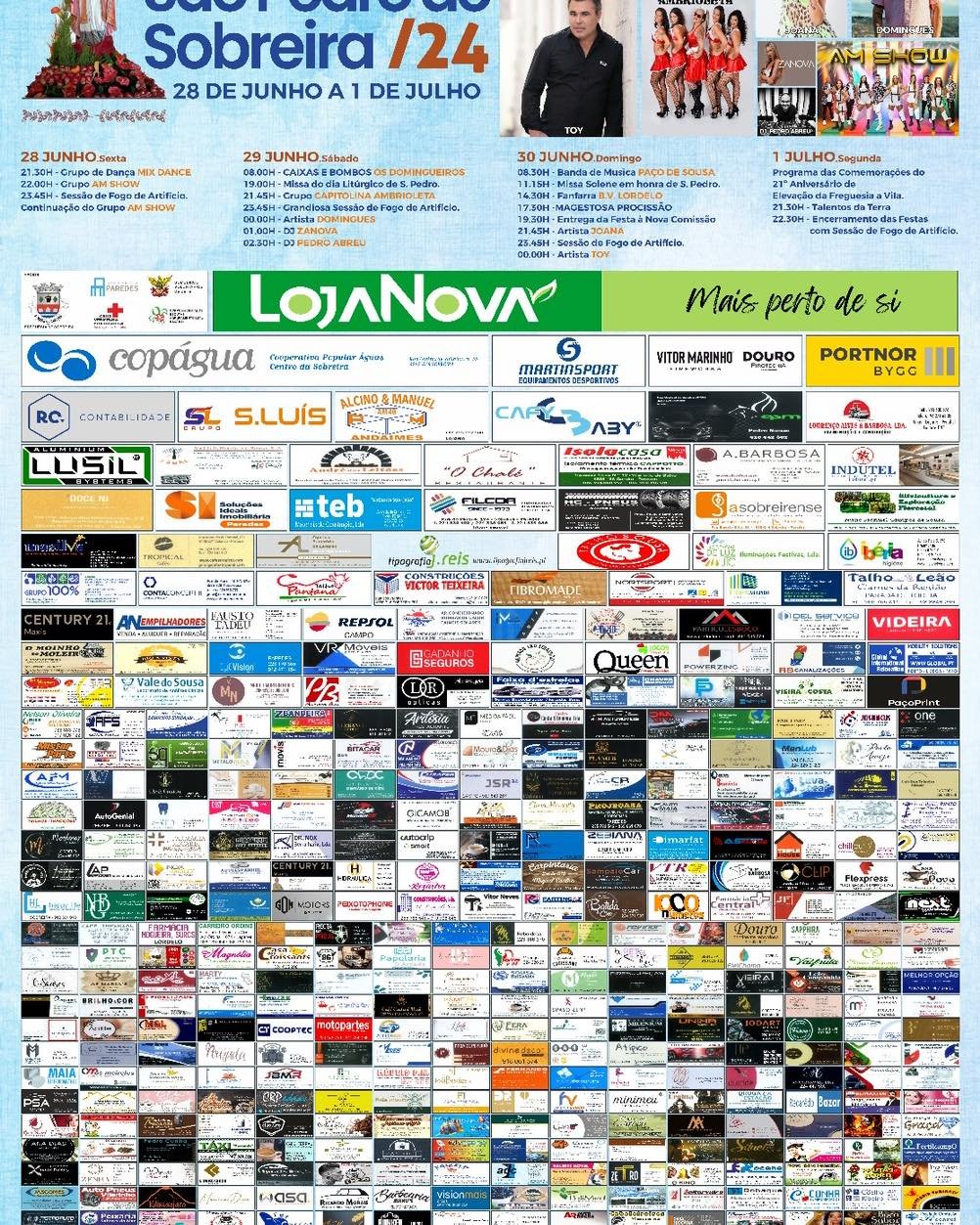 Cartaz Festas de São Pedro 2024 - Sobreira