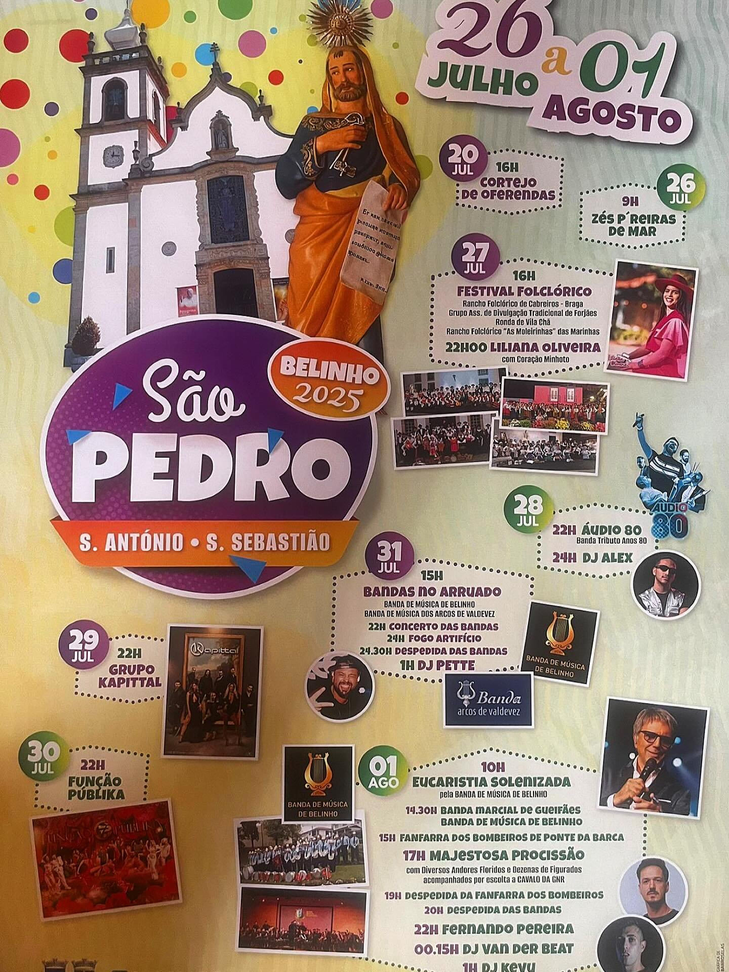 Cartaz Festas de São Pedro 2025 - Belinho