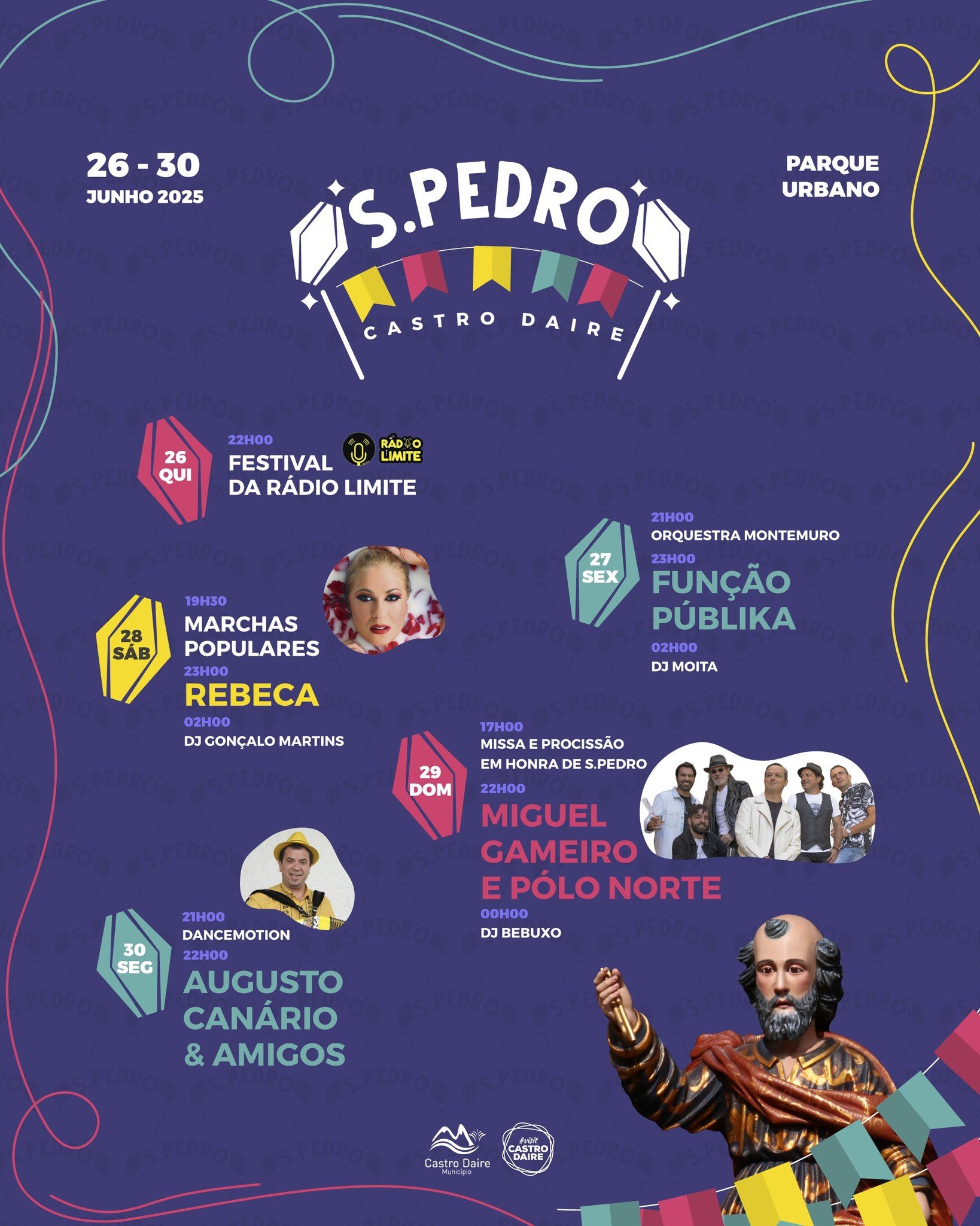 Cartaz Festas de São Pedro 2025 - Castro Daire