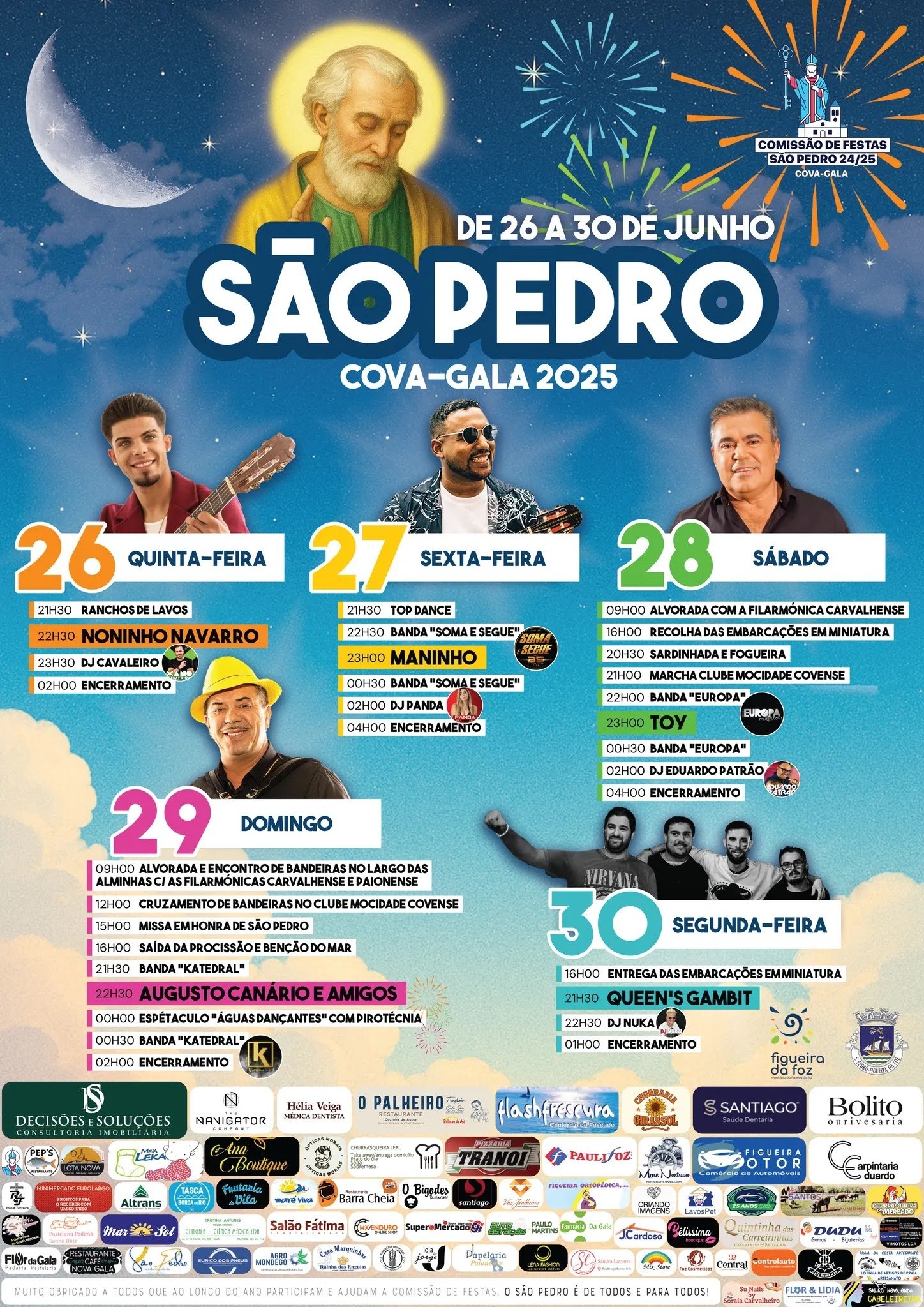 Cartaz Festas de São Pedro 2025 - Cova-Gala