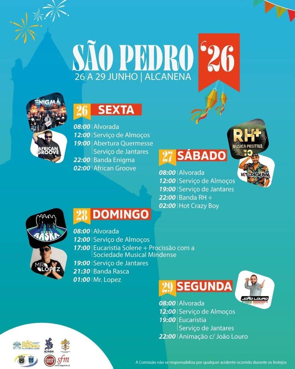 Cartaz Festas de São Pedro 2026 - Alcanena