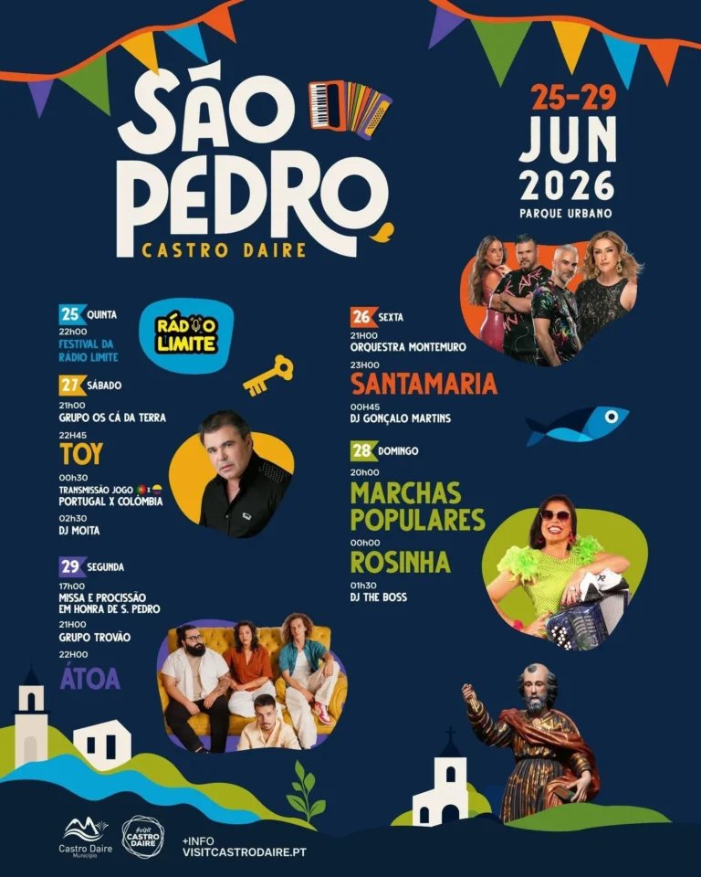 Cartaz Festas de São Pedro 2026 - Castro Daire