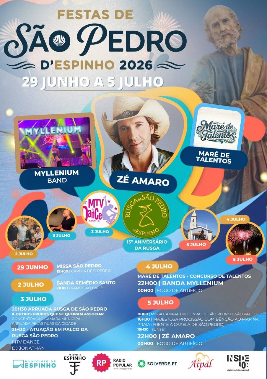 Cartaz Festas de São Pedro 2026 - Espinho