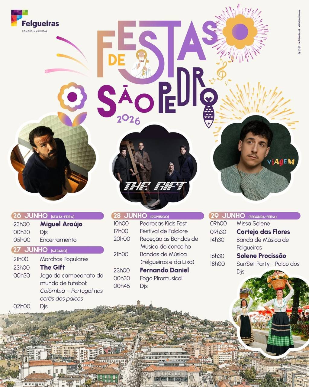 Cartaz Festas de São Pedro 2026 - Felgueiras