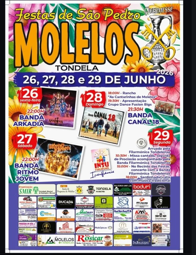 Cartaz Festas de São Pedro 2026 - Molelos