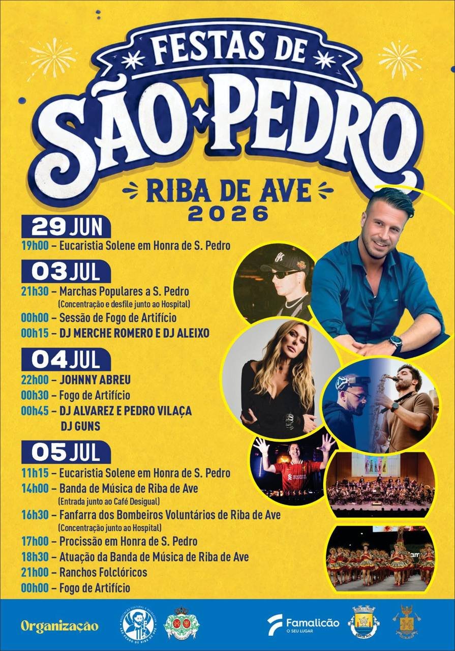 Cartaz Festas de São Pedro 2026 - Riba de Ave