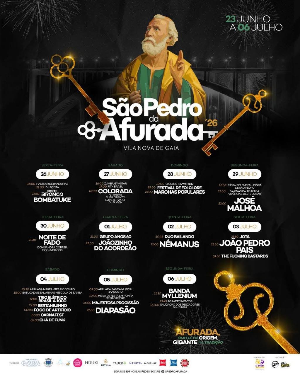 Cartaz Festas de São Pedro da Afurada 2026 - Vila Nova de Gaia