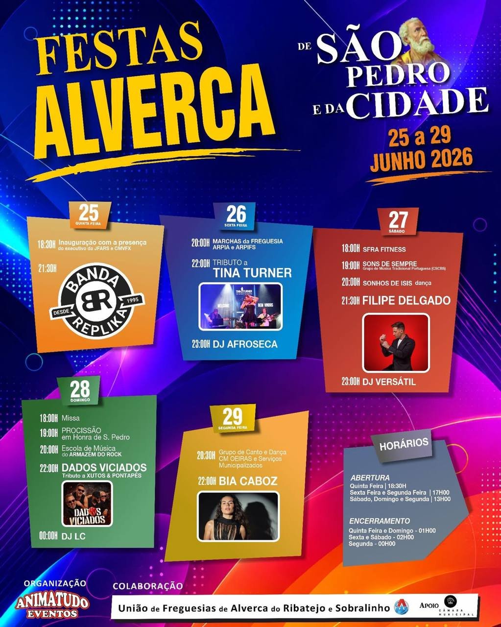 Cartaz Festas de São Pedro e da Cidade 2026 - Alverca