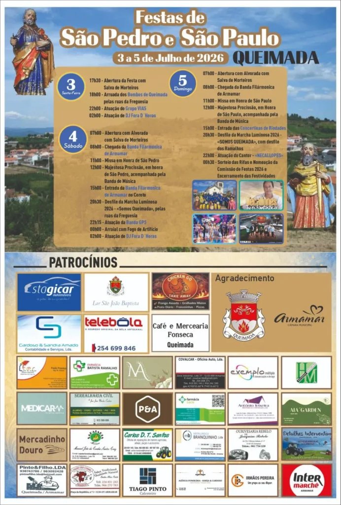 Cartaz Festas de São Pedro e São Paulo 2026 - Queimada