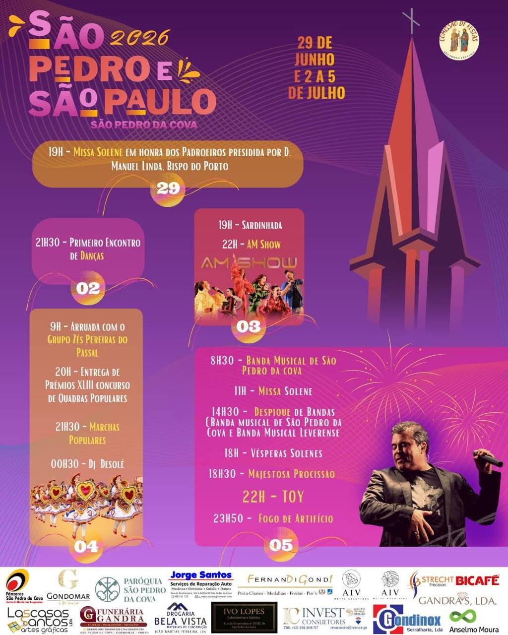 Cartaz Festas de São Pedro e São Paulo 2026 - São Pedro da Cova