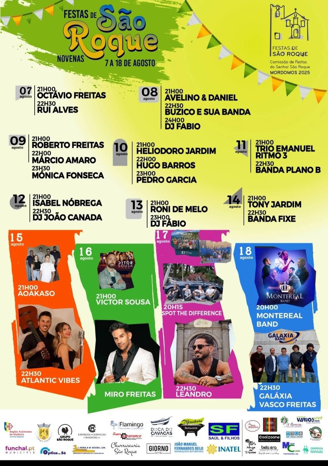Cartaz Festas de São Roque 2025 - Funchal