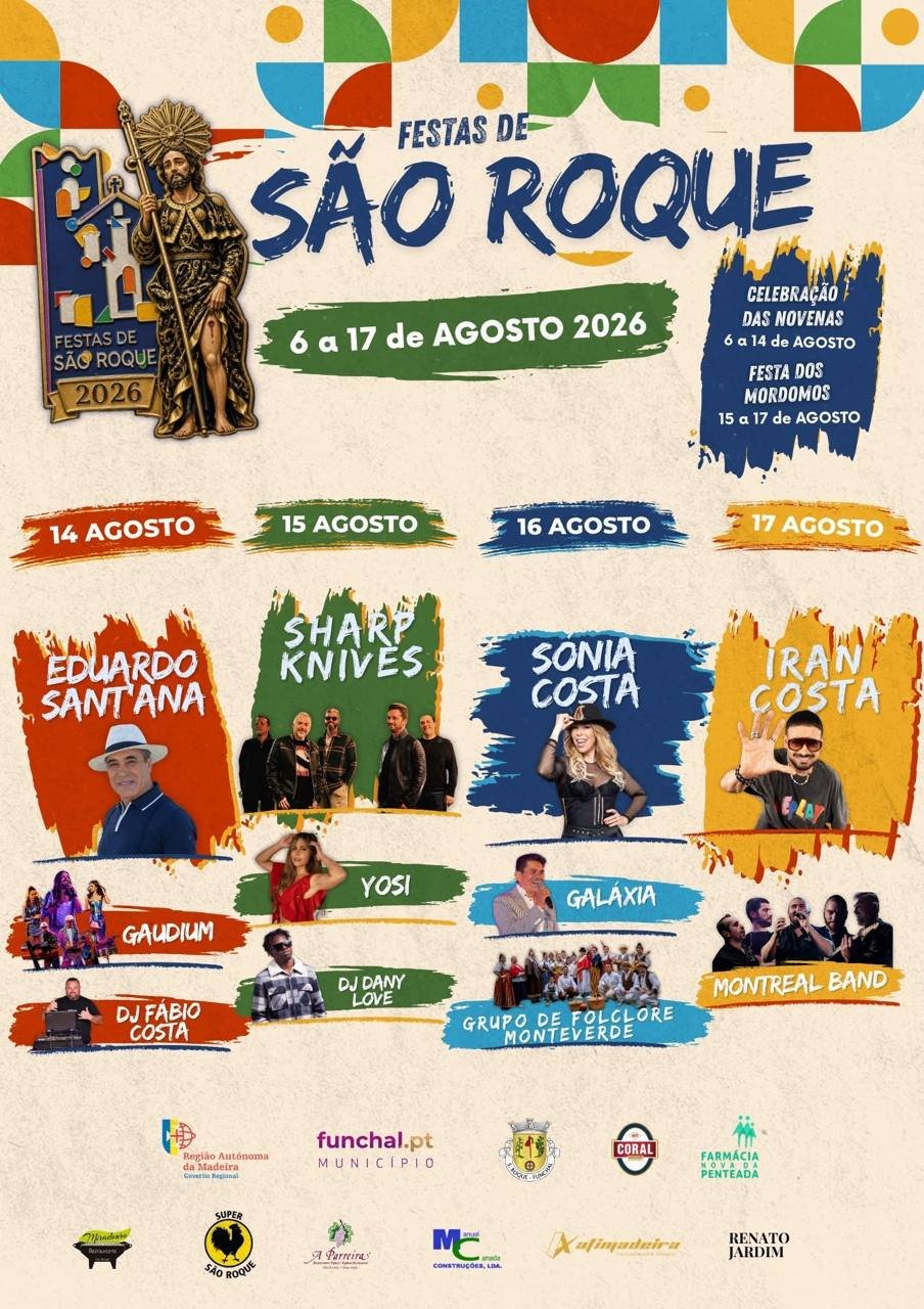 Cartaz Festas de São Roque 2026 - Funchal
