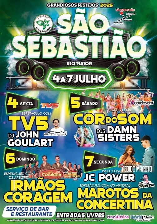Cartaz Festas de São Sebastião 2025 - Rio Maior