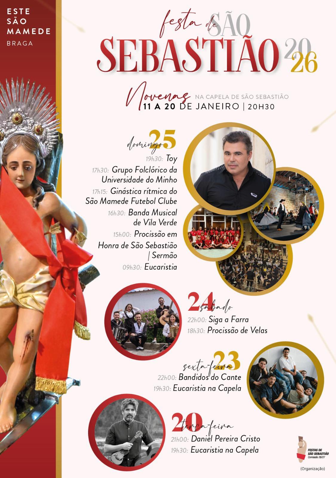 Cartaz Festas de São Sebastião 2026 - Braga