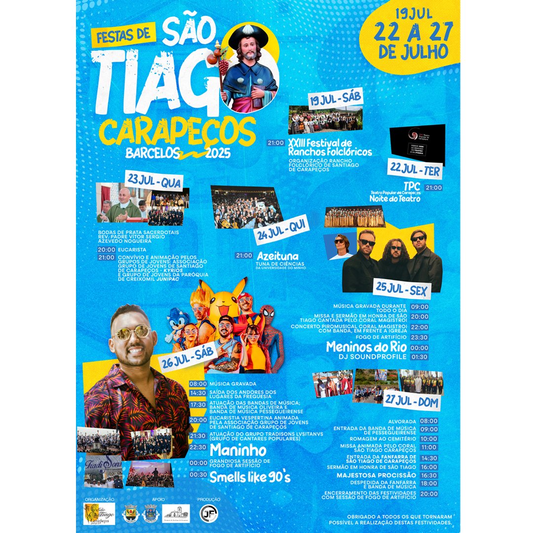 Cartaz Festas de São Tiago 2025 - Barcelos