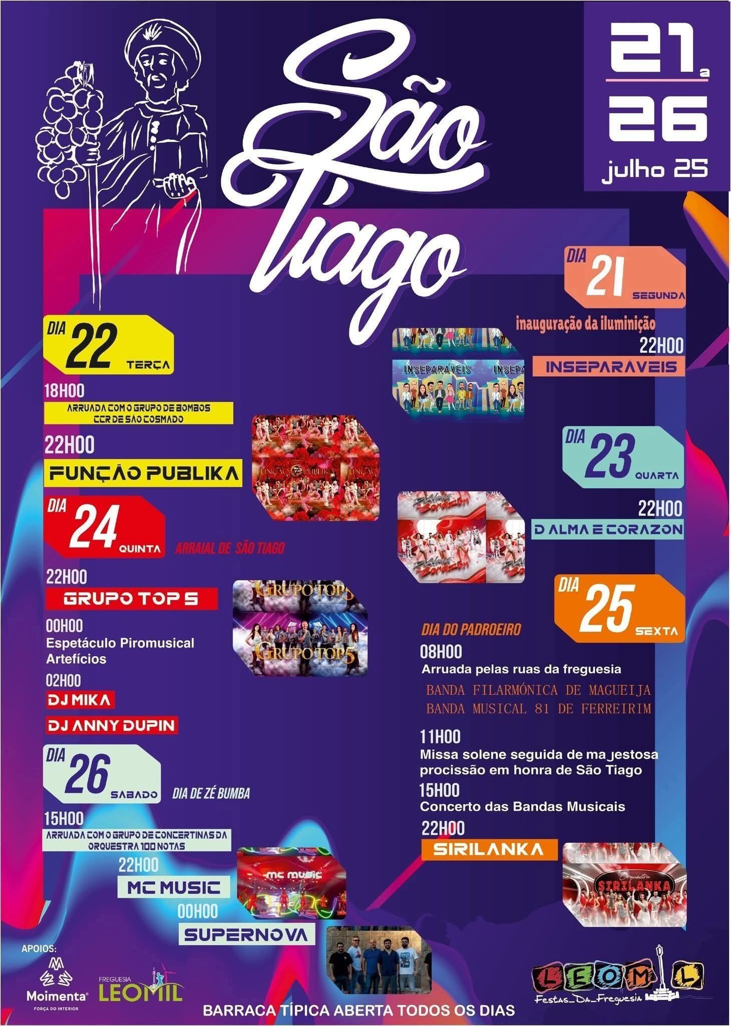 Cartaz Festas de São Tiago 2025 - Leomil