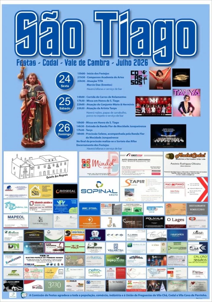 Cartaz Festas de São Tiago 2026 - Codal
