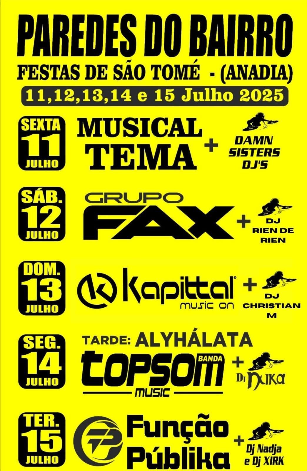 Cartaz Festas de São Tomé 2025 - Paredes do Bairro
