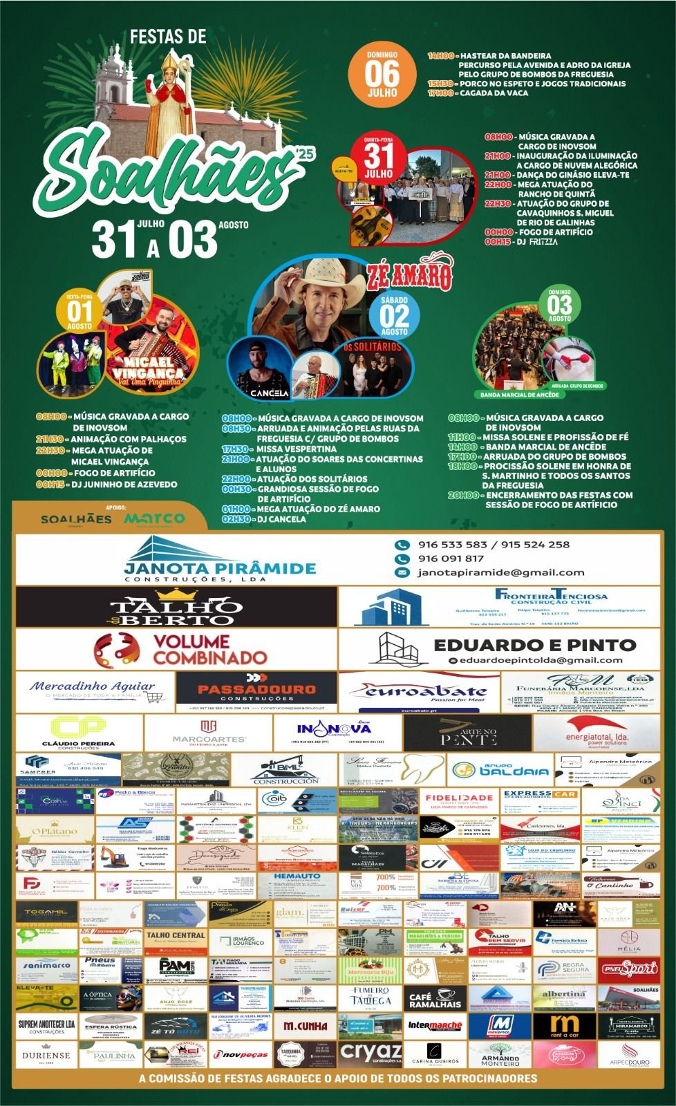 Cartaz Festas de Soalhães 2025 - Marco de Canaveses