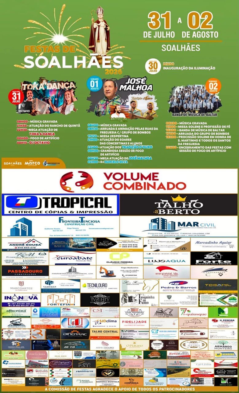 Cartaz Festas de Soalhães 2026 - Soalhães
