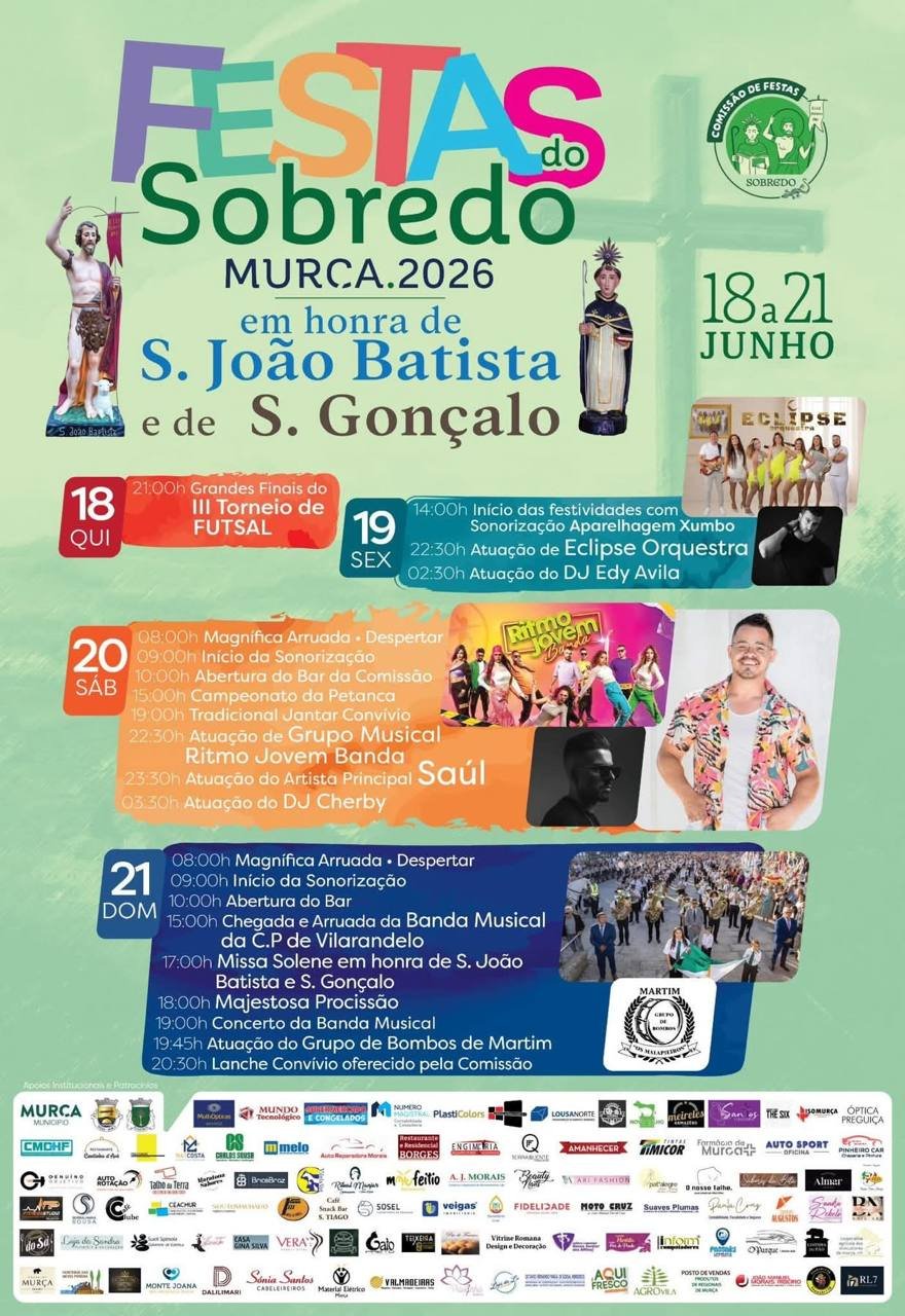 Cartaz Festas de Sobredo 2026 - Murça