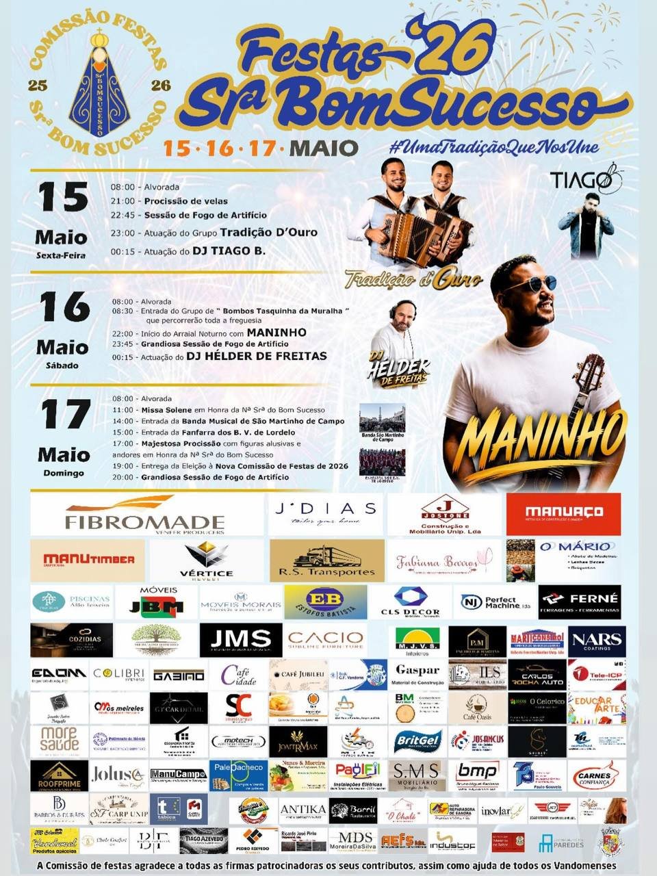 Cartaz Festas de Sra Bom Sucesso 2026 - Vandoma