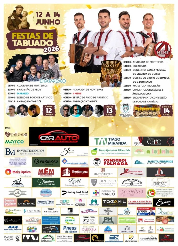 Cartaz Festas de Tabuado 2026 - Tabuado