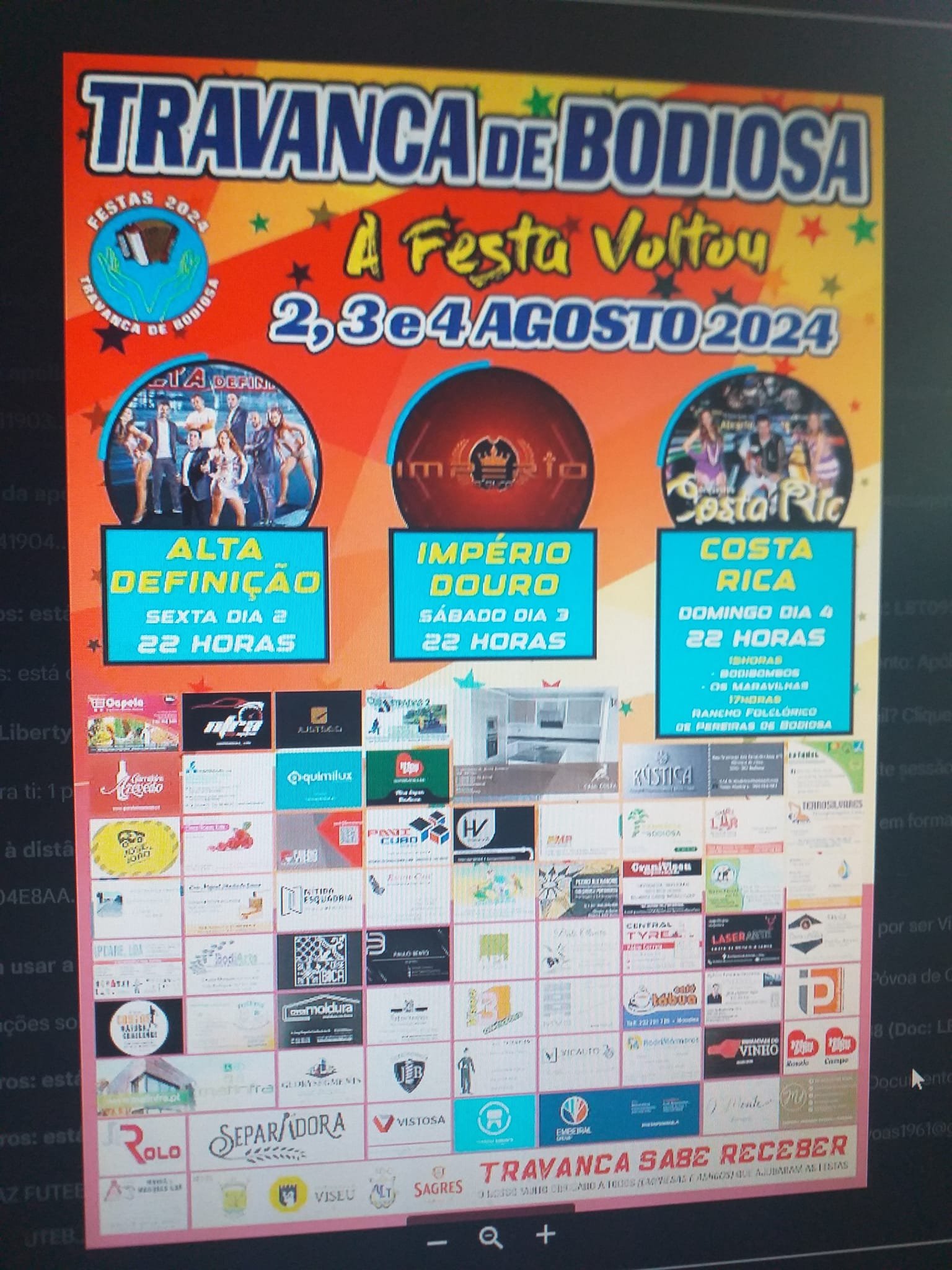 Cartaz Festas de Travanca da Bodiosa 2024 - Viseu